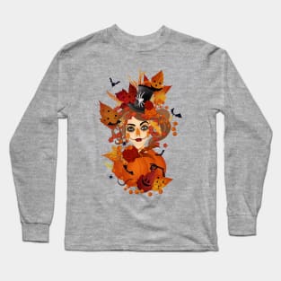 Spooky Pumpkin girl Long Sleeve T-Shirt